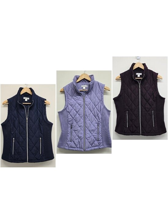 Christopher & Banks Jackets & Blazers - Lot of  3 Christopher Banks Quilted Vests Sz M Full Zip Layering Casual Outdoor